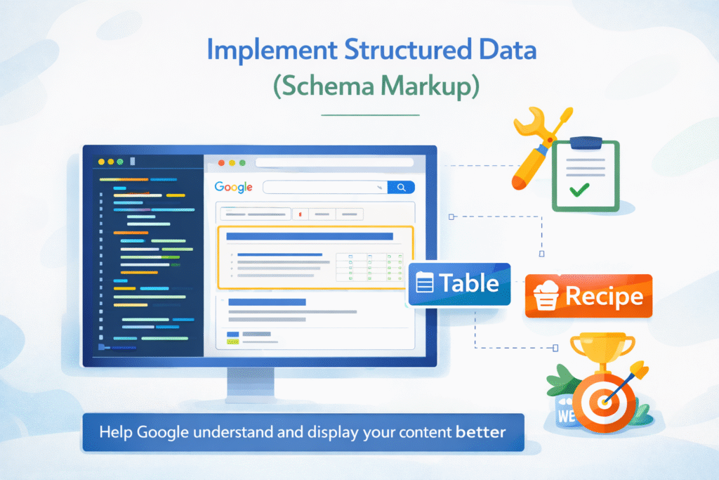 Implement Structured Data (Schema Markup)