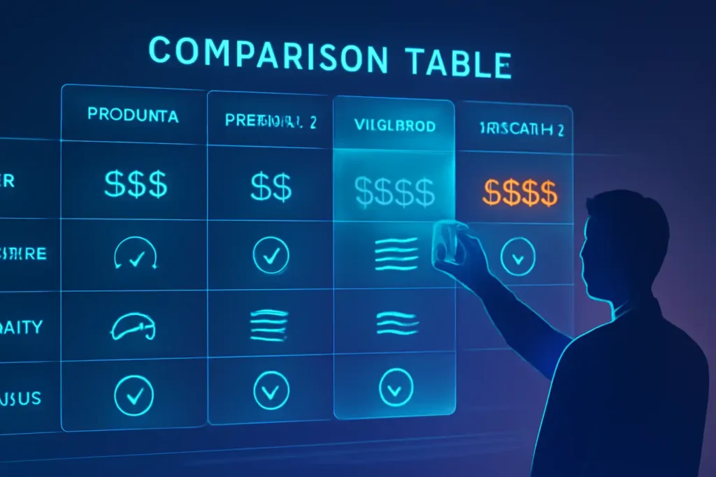 Create a Product Shortlist Using Key Selection Criteria